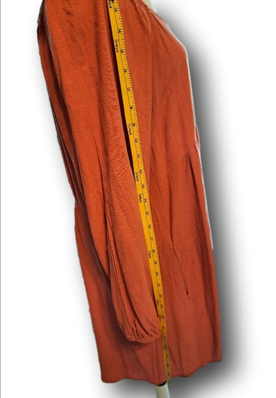 Umgee Dress Coral Loose Fitting Long Sleeve Linen Blend. Size Small - Picture 6 of 9
